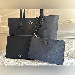 Kate Spade Staci Navy Tote and Pouch Set